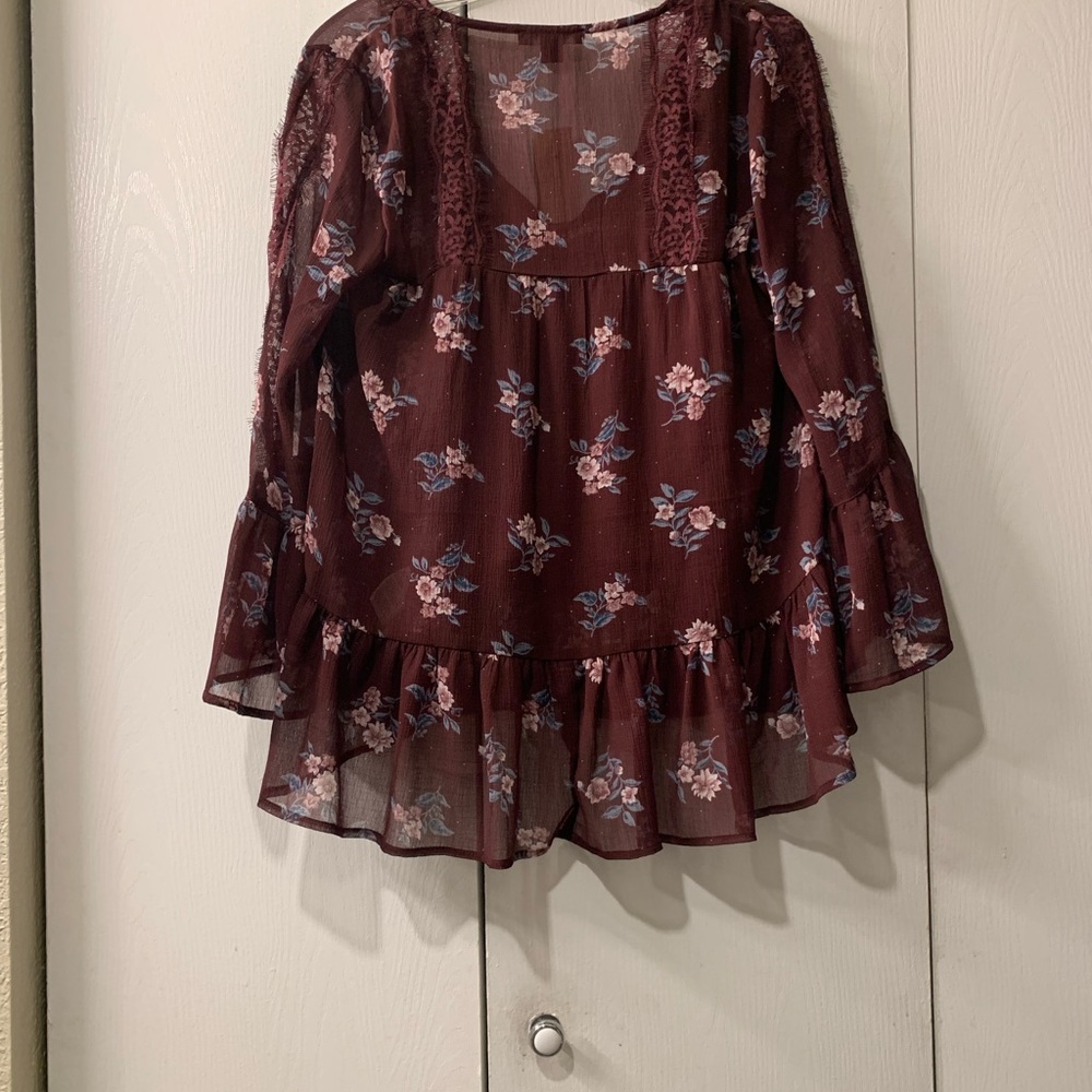 NWT American eagle floral blouse - Picture 5 of 5